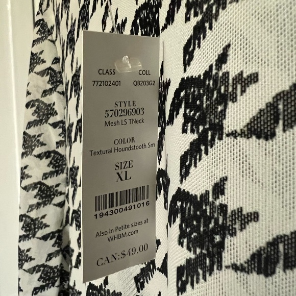 "WHITE HOUSE BLACK MARKET " WOMEN'S COWL NECK MESH LONG SLEEVE- GRAY - Picture 5 of 5